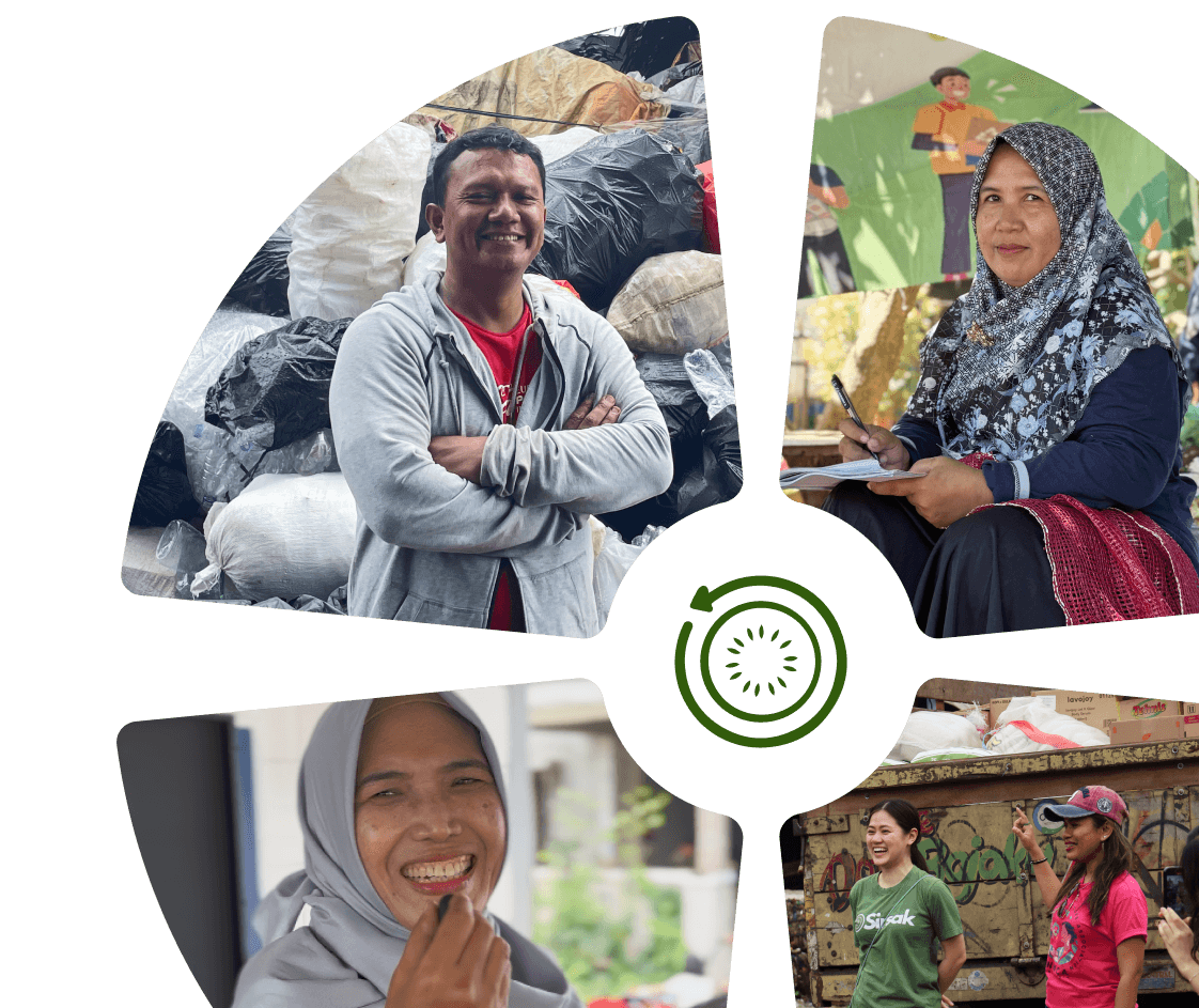 Portraits of waste workers and community members Sirsak works alongside